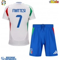 Italy Davide Frattesi #7 Replica Away Minikit Euro 2024 Short Sleeve (+ pants)